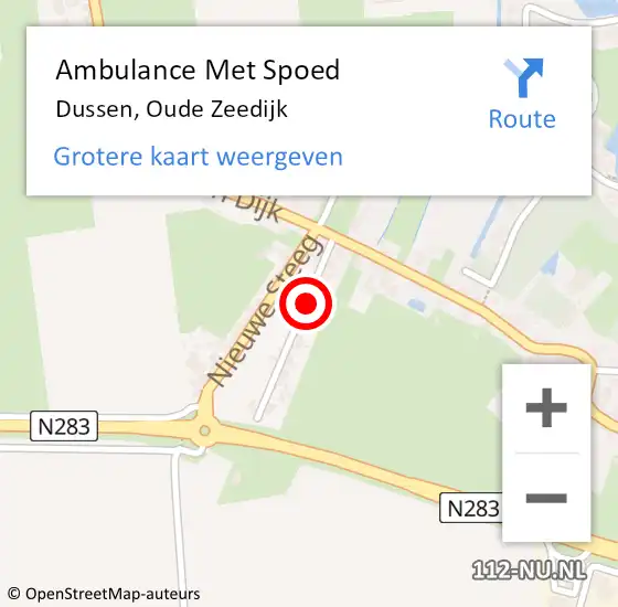 Locatie op kaart van de 112 melding: Ambulance Met Spoed Naar Dussen, Oude Zeedijk op 28 juni 2014 03:42