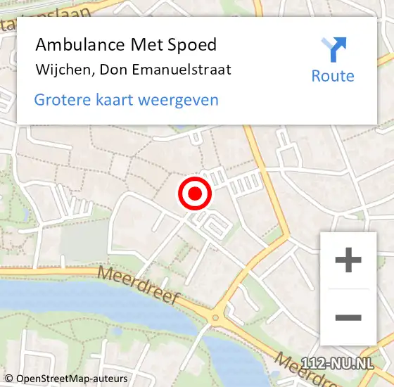 Locatie op kaart van de 112 melding: Ambulance Met Spoed Naar Wijchen, Don Emanuelstraat op 3 november 2021 16:46