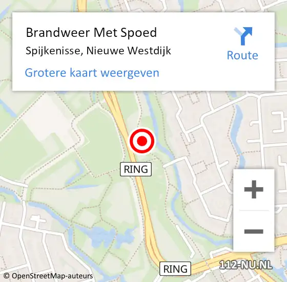 Locatie op kaart van de 112 melding: Brandweer Met Spoed Naar Spijkenisse, Nieuwe Westdijk op 3 november 2021 16:58