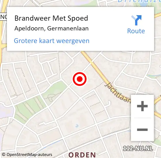 Locatie op kaart van de 112 melding: Brandweer Met Spoed Naar Apeldoorn, Germanenlaan op 3 november 2021 17:47