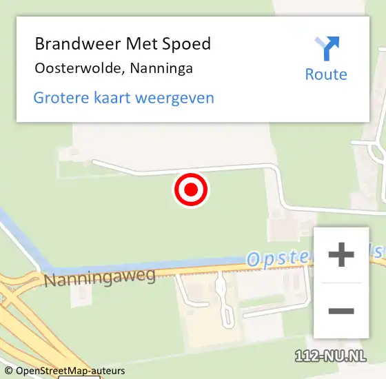 Locatie op kaart van de 112 melding: Brandweer Met Spoed Naar Oosterwolde, Nanninga op 3 november 2021 17:47