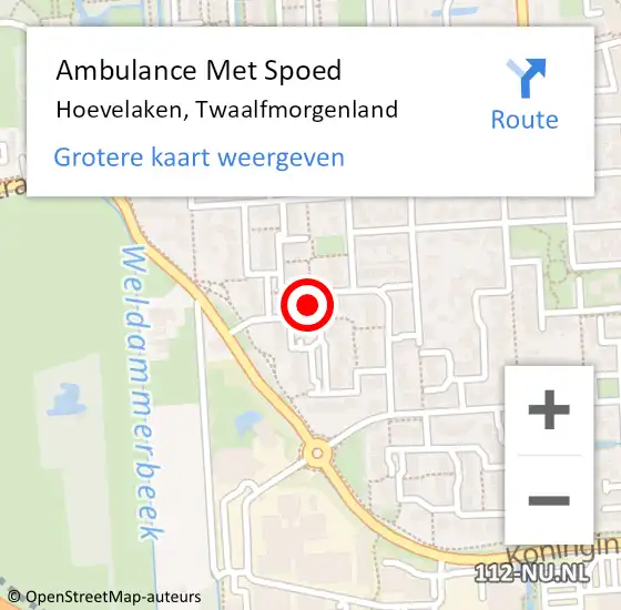 Locatie op kaart van de 112 melding: Ambulance Met Spoed Naar Hoevelaken, Twaalfmorgenland op 3 november 2021 18:27