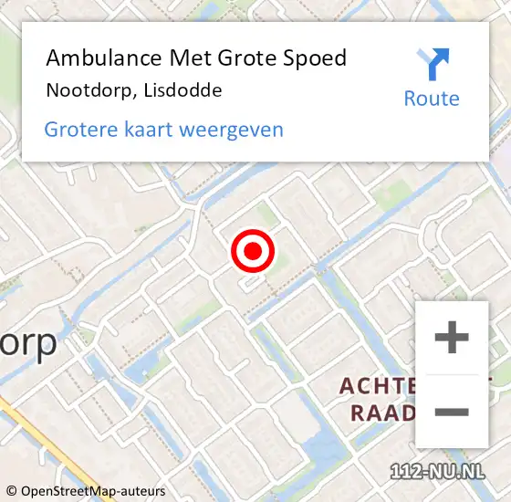 Locatie op kaart van de 112 melding: Ambulance Met Grote Spoed Naar Nootdorp, Lisdodde op 3 november 2021 19:12