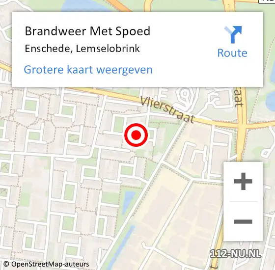 Locatie op kaart van de 112 melding: Brandweer Met Spoed Naar Enschede, Lemselobrink op 3 november 2021 19:53