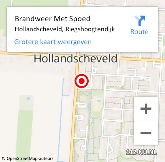 Locatie op kaart van de 112 melding: Brandweer Met Spoed Naar Hollandscheveld, Riegshoogtendijk op 3 november 2021 20:36