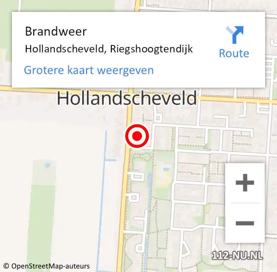 Locatie op kaart van de 112 melding: Brandweer Hollandscheveld, Riegshoogtendijk op 3 november 2021 20:42