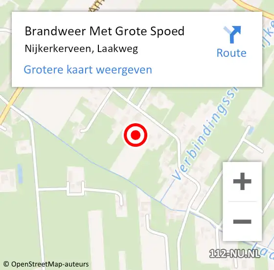 Locatie op kaart van de 112 melding: Brandweer Met Grote Spoed Naar Nijkerkerveen, Laakweg op 3 november 2021 20:46