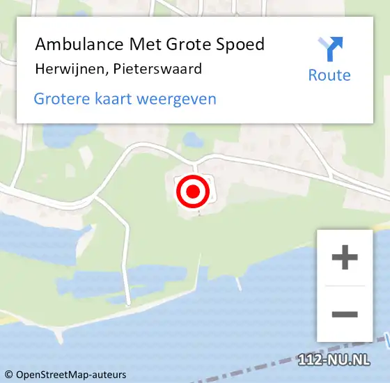 Locatie op kaart van de 112 melding: Ambulance Met Grote Spoed Naar Herwijnen, Pieterswaard op 3 november 2021 21:25