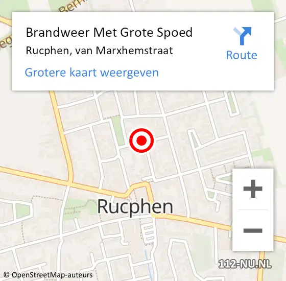 Locatie op kaart van de 112 melding: Brandweer Met Grote Spoed Naar Rucphen, van Marxhemstraat op 3 november 2021 22:37