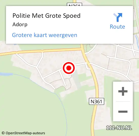 Locatie op kaart van de 112 melding: Politie Met Grote Spoed Naar Adorp op 4 november 2021 00:49