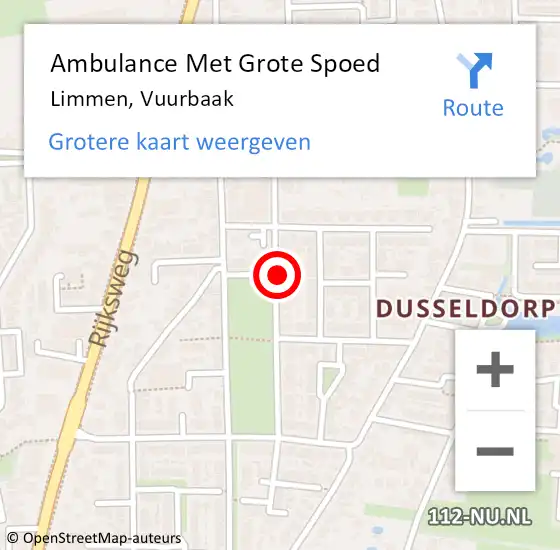 Locatie op kaart van de 112 melding: Ambulance Met Grote Spoed Naar Limmen, Vuurbaak op 4 november 2021 03:28