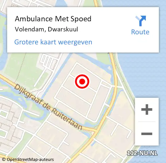 Locatie op kaart van de 112 melding: Ambulance Met Spoed Naar Volendam, Dwarskuul op 4 november 2021 07:17