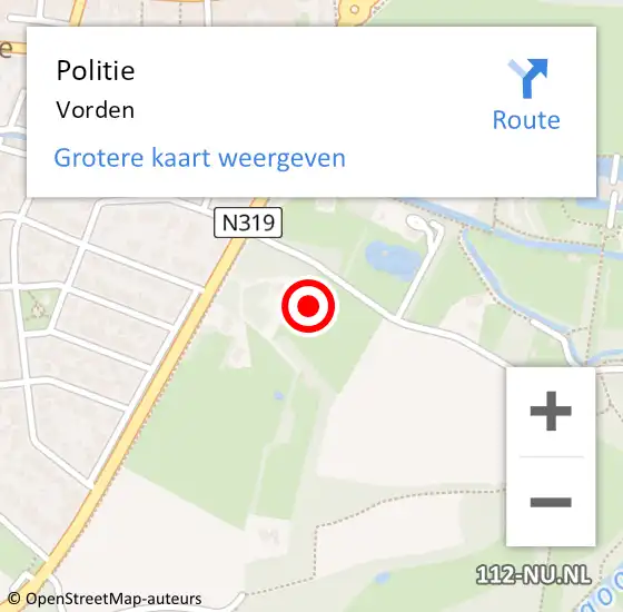 Locatie op kaart van de 112 melding: Politie Vorden op 4 november 2021 08:11