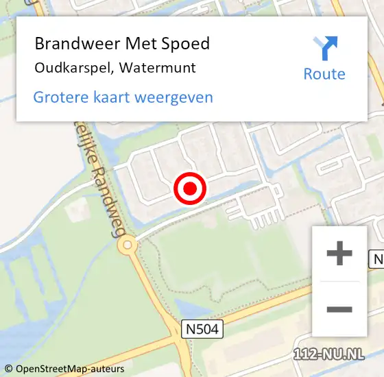 Locatie op kaart van de 112 melding: Brandweer Met Spoed Naar Oudkarspel, Watermunt op 4 november 2021 08:12