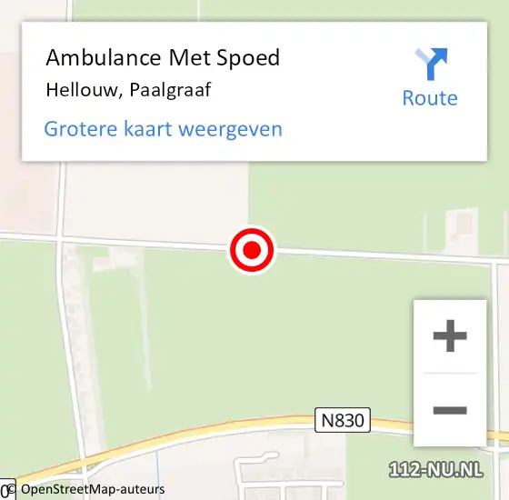 Locatie op kaart van de 112 melding: Ambulance Met Spoed Naar Hellouw, Paalgraaf op 4 november 2021 08:51