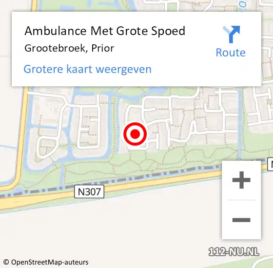 Locatie op kaart van de 112 melding: Ambulance Met Grote Spoed Naar Grootebroek, Prior op 4 november 2021 09:18