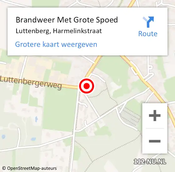 Locatie op kaart van de 112 melding: Brandweer Met Grote Spoed Naar Luttenberg, Harmelinkstraat op 28 juni 2014 07:26