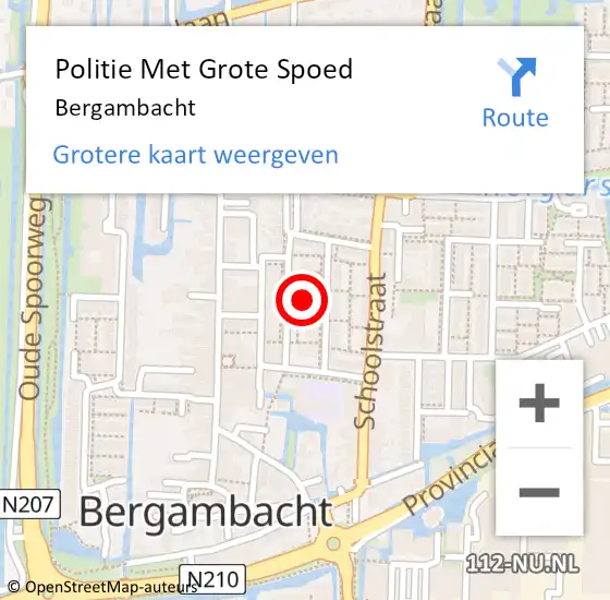 Locatie op kaart van de 112 melding: Politie Met Grote Spoed Naar Bergambacht op 4 november 2021 09:44