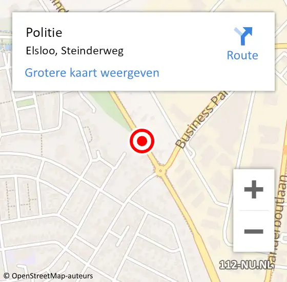 Locatie op kaart van de 112 melding: Politie Elsloo, Steinderweg op 4 november 2021 10:07