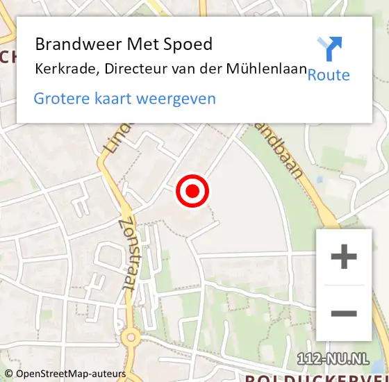 Locatie op kaart van de 112 melding: Brandweer Met Spoed Naar Kerkrade, Directeur van der Mühlenlaan op 4 november 2021 11:09