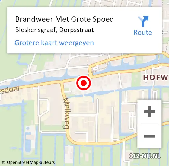 Locatie op kaart van de 112 melding: Brandweer Met Grote Spoed Naar Bleskensgraaf, Dorpsstraat op 4 november 2021 11:25