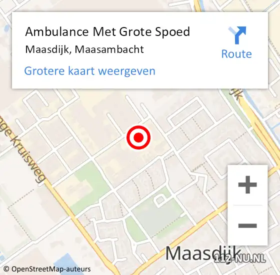 Locatie op kaart van de 112 melding: Ambulance Met Grote Spoed Naar Maasdijk, Maasambacht op 4 november 2021 11:41