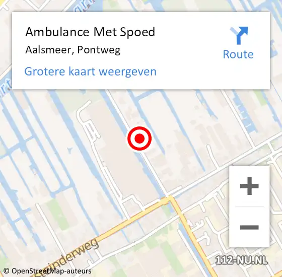 Locatie op kaart van de 112 melding: Ambulance Met Spoed Naar Aalsmeer, Pontweg op 4 november 2021 12:37