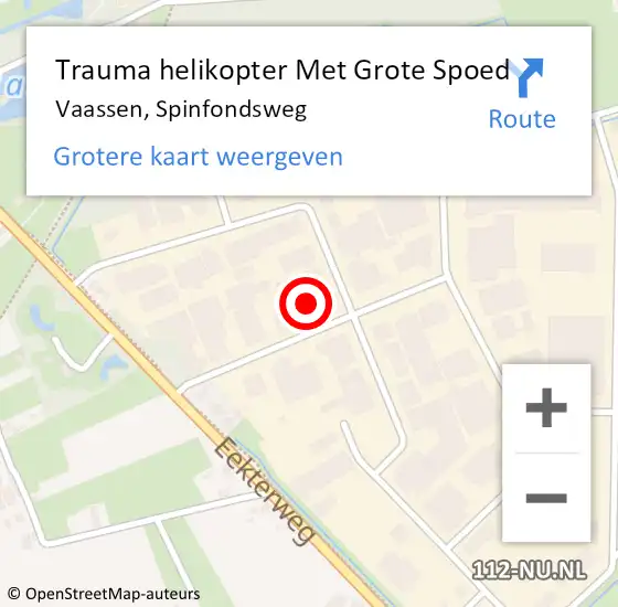 Locatie op kaart van de 112 melding: Trauma helikopter Met Grote Spoed Naar Vaassen, Spinfondsweg op 4 november 2021 12:52