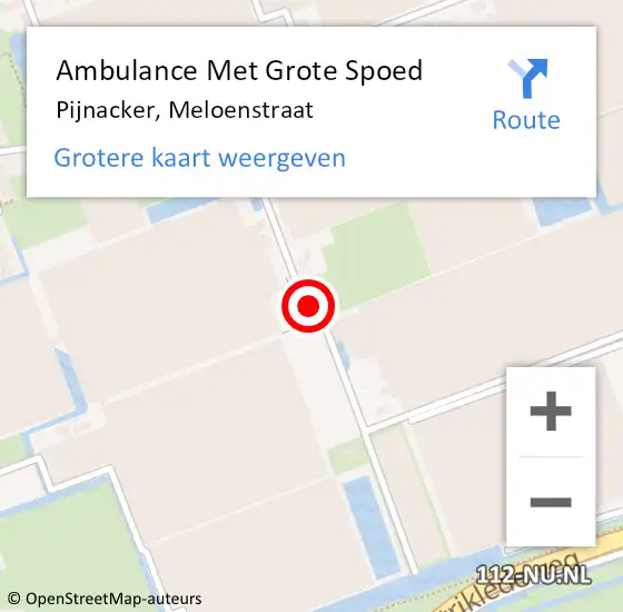 Locatie op kaart van de 112 melding: Ambulance Met Grote Spoed Naar Pijnacker, Meloenstraat op 4 november 2021 13:03