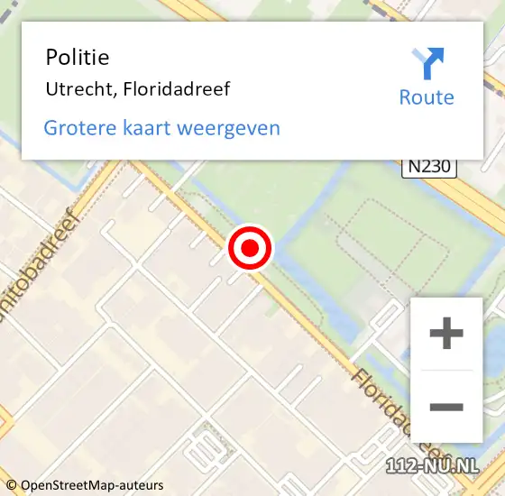 Locatie op kaart van de 112 melding: Politie Utrecht, Floridadreef op 4 november 2021 13:24