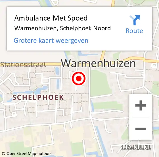 Locatie op kaart van de 112 melding: Ambulance Met Spoed Naar Warmenhuizen, Schelphoek Noord op 4 november 2021 13:25