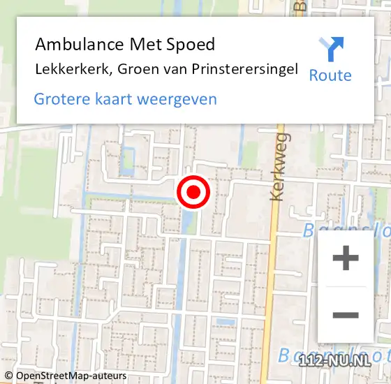 Locatie op kaart van de 112 melding: Ambulance Met Spoed Naar Lekkerkerk, Groen van Prinsterersingel op 4 november 2021 13:30