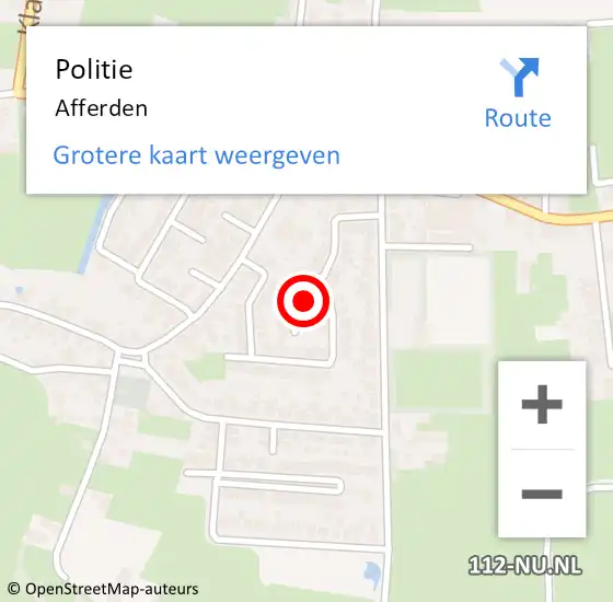 Locatie op kaart van de 112 melding: Politie Afferden op 4 november 2021 14:11