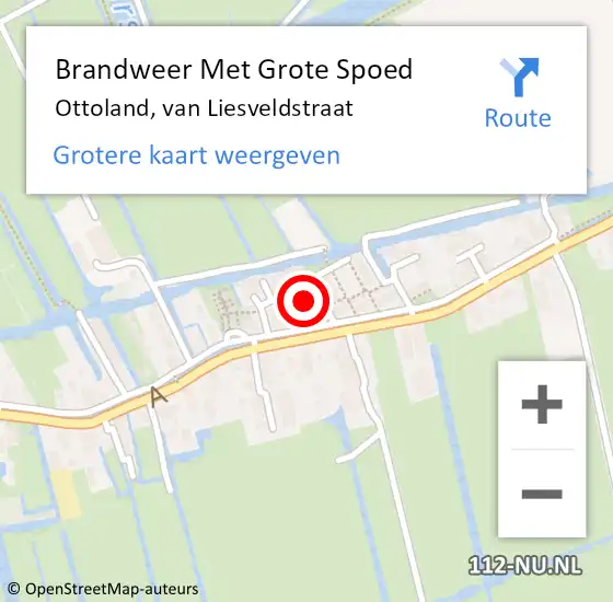 Locatie op kaart van de 112 melding: Brandweer Met Grote Spoed Naar Ottoland, van Liesveldstraat op 4 november 2021 15:05