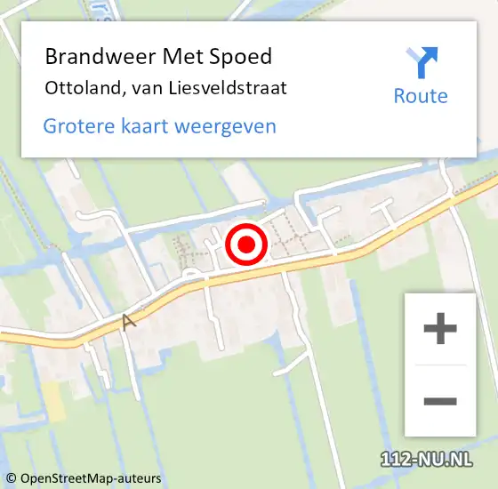 Locatie op kaart van de 112 melding: Brandweer Met Spoed Naar Ottoland, van Liesveldstraat op 4 november 2021 15:19