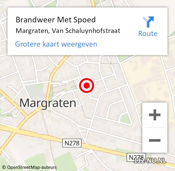 Locatie op kaart van de 112 melding: Brandweer Met Spoed Naar Margraten, Van Schaluynhofstraat op 4 november 2021 15:29