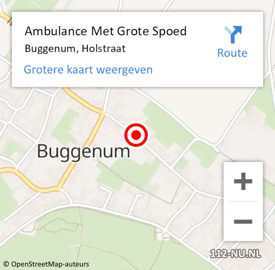 Locatie op kaart van de 112 melding: Ambulance Met Grote Spoed Naar Buggenum, Holstraat op 28 juni 2014 08:36