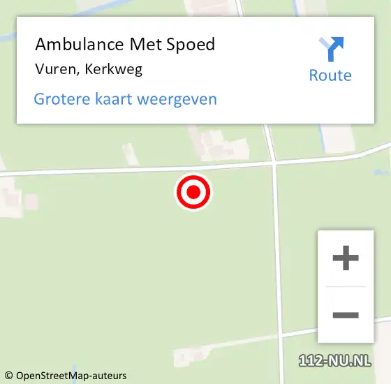 Locatie op kaart van de 112 melding: Ambulance Met Spoed Naar Vuren, Kerkweg op 4 november 2021 16:07