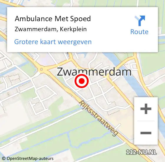 Locatie op kaart van de 112 melding: Ambulance Met Spoed Naar Zwammerdam, Kerkplein op 4 november 2021 16:19