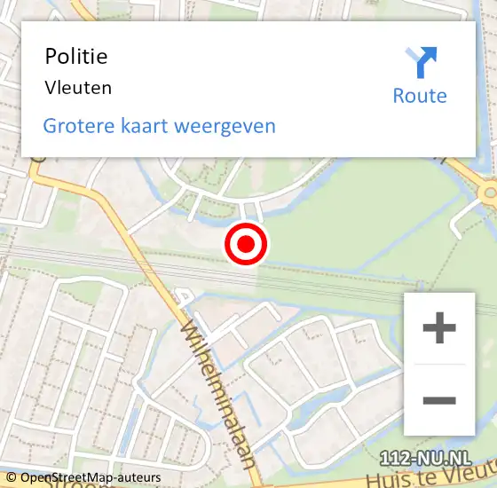 Locatie op kaart van de 112 melding: Politie Vleuten op 4 november 2021 16:39