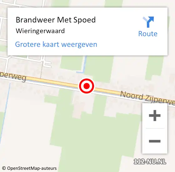 Locatie op kaart van de 112 melding: Brandweer Met Spoed Naar Wieringerwaard op 4 november 2021 17:11