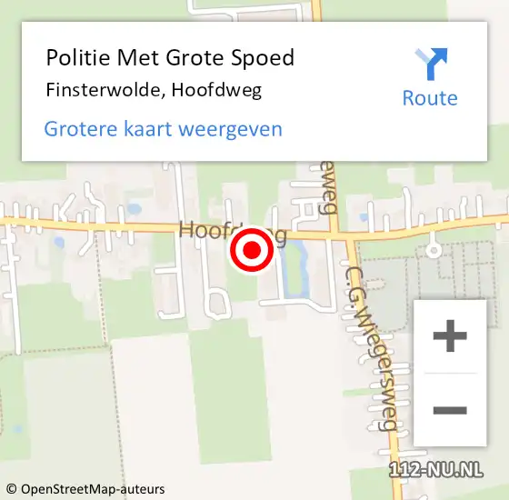 Locatie op kaart van de 112 melding: Politie Met Grote Spoed Naar Finsterwolde, Hoofdweg op 4 november 2021 18:16