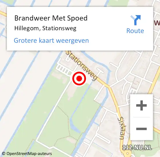 Locatie op kaart van de 112 melding: Brandweer Met Spoed Naar Hillegom, Stationsweg op 4 november 2021 18:52