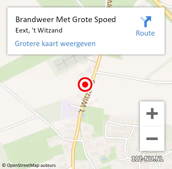 Locatie op kaart van de 112 melding: Brandweer Met Grote Spoed Naar Eext, 't Witzand op 4 november 2021 18:56