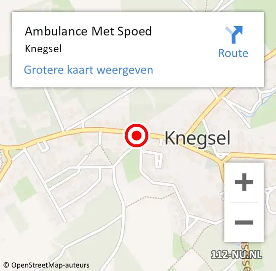 Locatie op kaart van de 112 melding: Ambulance Met Spoed Naar Knegsel op 4 november 2021 19:07