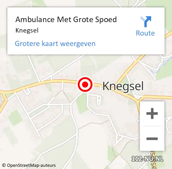 Locatie op kaart van de 112 melding: Ambulance Met Grote Spoed Naar Knegsel op 4 november 2021 19:10