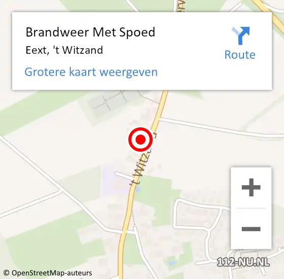 Locatie op kaart van de 112 melding: Brandweer Met Spoed Naar Eext, 't Witzand op 4 november 2021 19:15