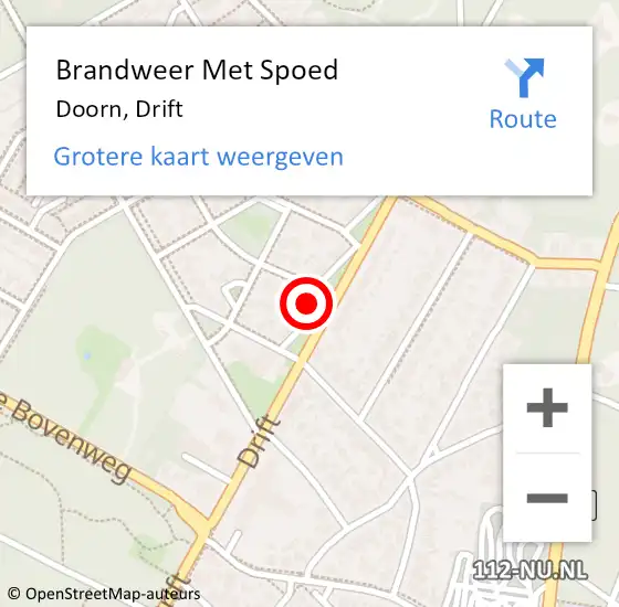 Locatie op kaart van de 112 melding: Brandweer Met Spoed Naar Doorn, Drift op 4 november 2021 19:19