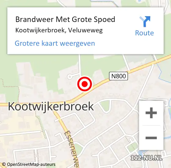 Locatie op kaart van de 112 melding: Brandweer Met Grote Spoed Naar Kootwijkerbroek, Veluweweg op 4 november 2021 19:20