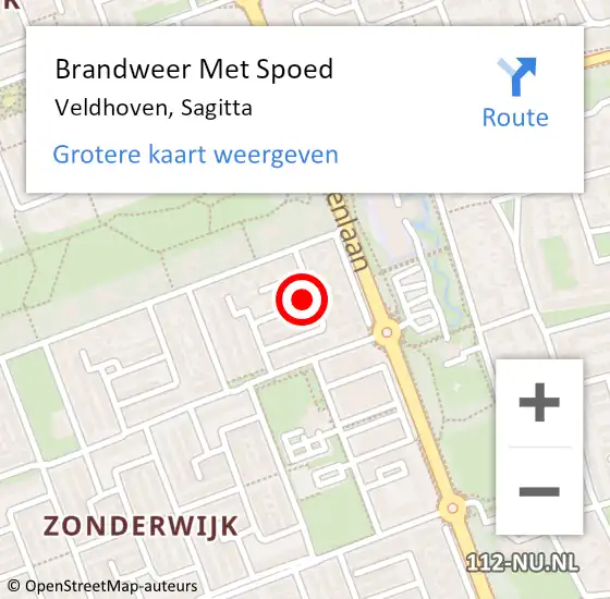 Locatie op kaart van de 112 melding: Brandweer Met Spoed Naar Veldhoven, Sagitta op 4 november 2021 19:58